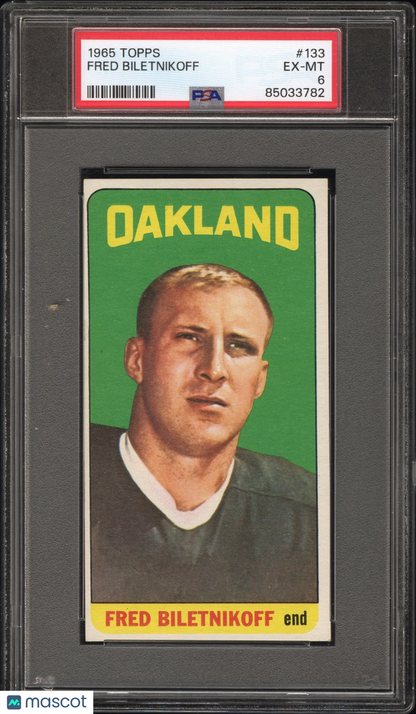 1965 Topps #133 Fred Biletnikoff Rookie HOF Raiders PSA 6