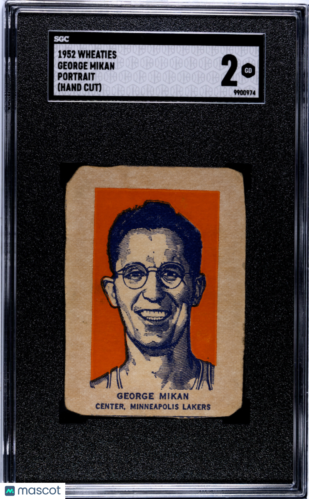 1952 Wheaties George Mikan Portrait (Hand Cut) Lakers SGC 2