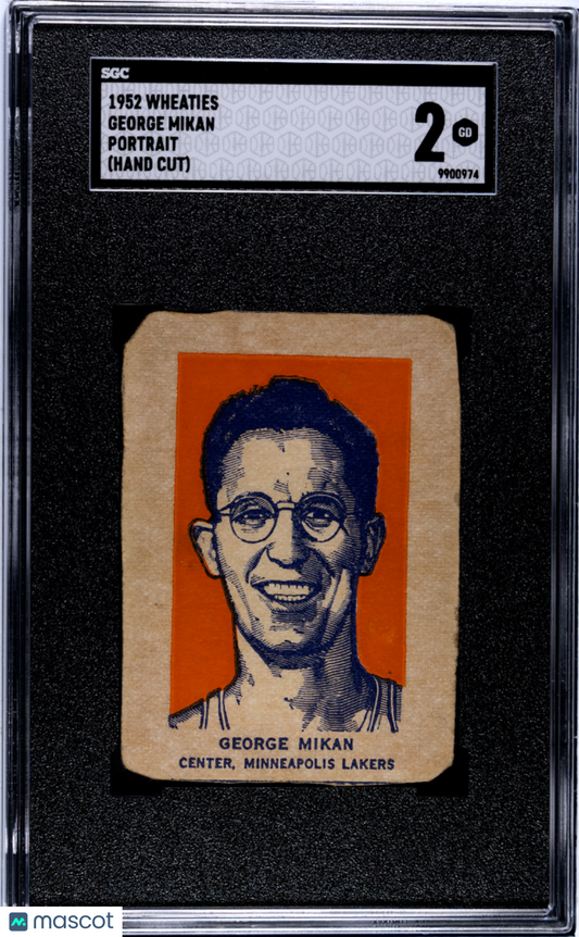 1952 Wheaties George Mikan Portrait (Hand Cut) Lakers SGC 2