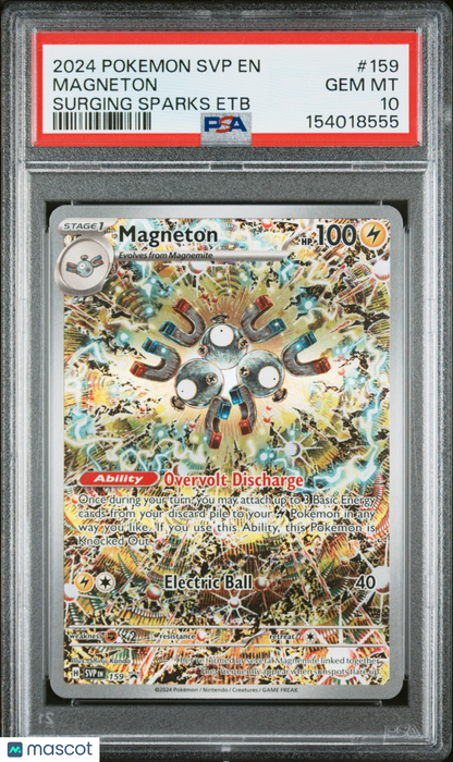 2024 Pokemon SVP EN-SV Black Star Promo #159 Magneton Surging Sparks Etb PSA 10