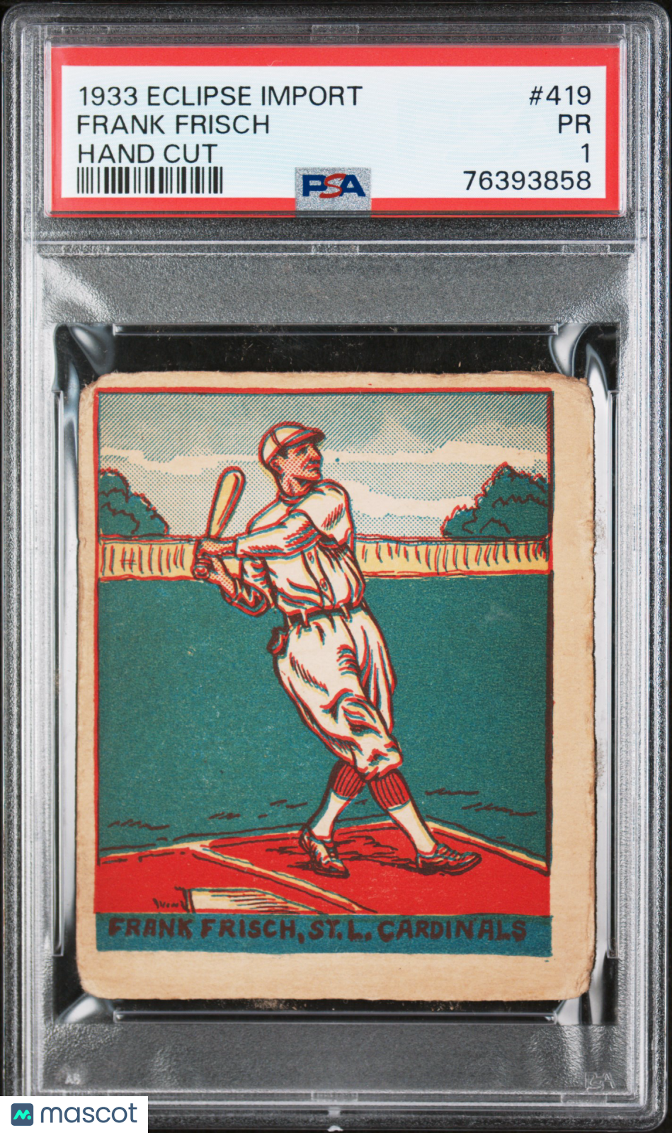 1933 Eclipse Import #419 Frank Frisch Cardinals PSA 1