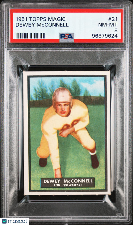 1951 Topps Magic Un-Rubbed #21 Dewey McConnell Cowboys PSA 8 pop1 (None Higher)