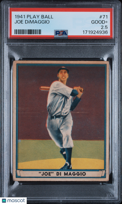 1941 Play Ball #71 Joe DiMaggio Yankees PSA 2.5 Well Centered