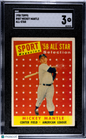 1958 Topps #487 Mickey Mantle All Star Yankees SGC 3