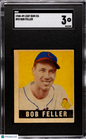 1948 Leaf #93 Bob Feller Rookie HOF Short Print Indians SGC 3