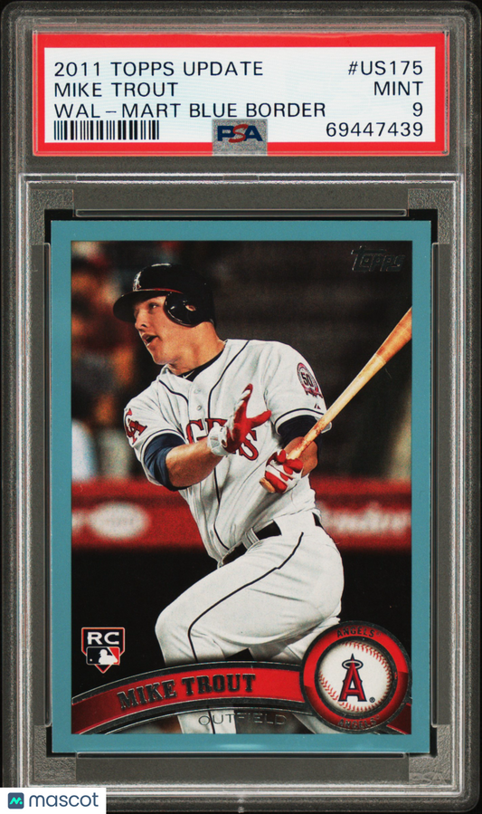 2011 Topps Update Wal-Mart Blue Border #US175 Mike Trout Rookie PSA 9