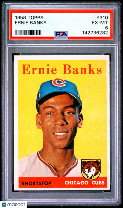 1958 Topps #310 Ernie Banks Cubs PSA 6