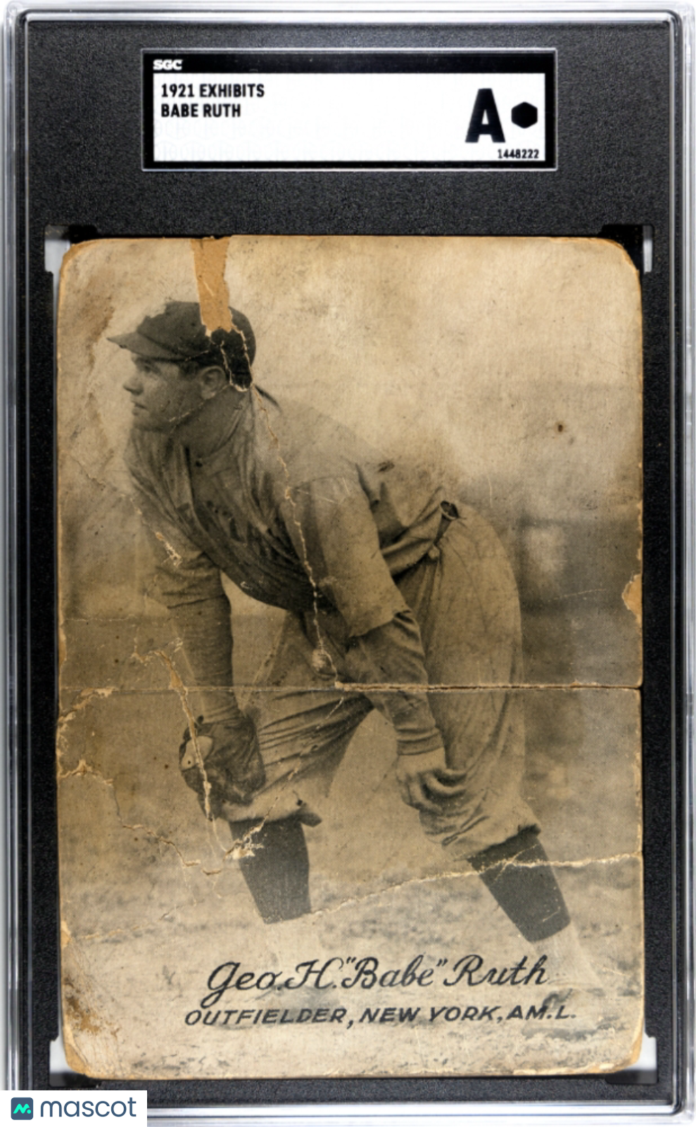 1921 Exhibits Babe Ruth Yankees SGC Authentic
