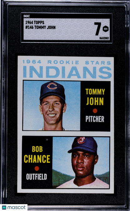 1964 Topps #146 Tommy John Rookie Indians SGC 7