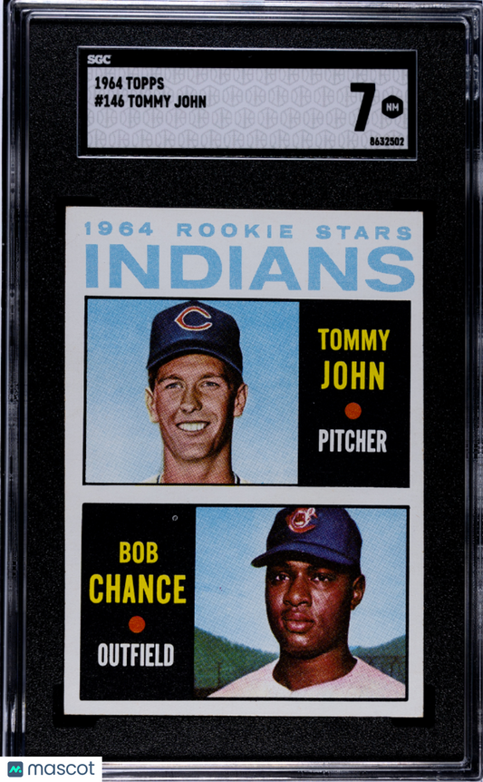 1964 Topps #146 Tommy John Rookie Indians SGC 7