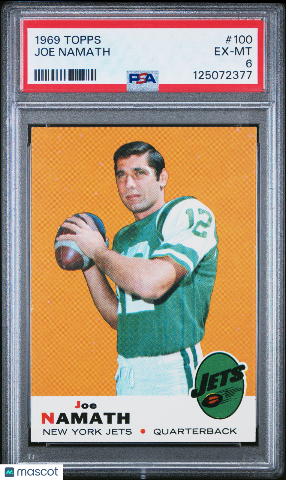 1969 Topps #100 Joe Namath New York Jets PSA 6