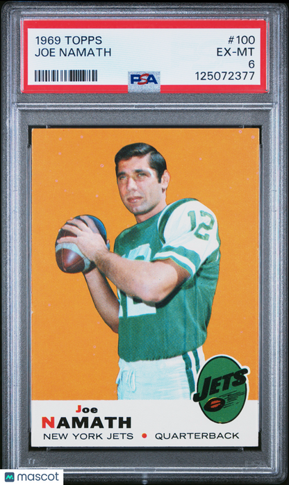 1969 Topps #100 Joe Namath New York Jets PSA 6