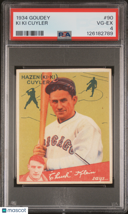1934 Goudey #90 Ki Ki Cuyler Cubs PSA 4 Well Centered