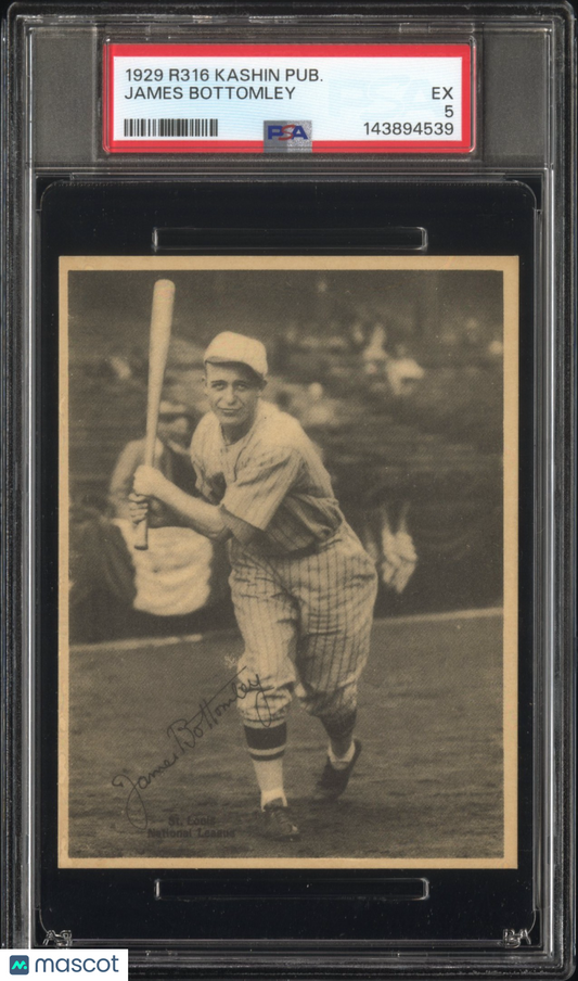 1929 R316 Kashin Publications James Bottomley Cardinals PSA 5