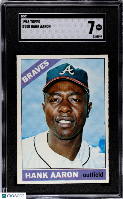 1966 Topps #500 Hank Aaron Braves SGC 7