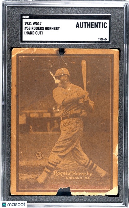 1931 W517 #38 Rogers Hornsby Chicago SGC Authentic