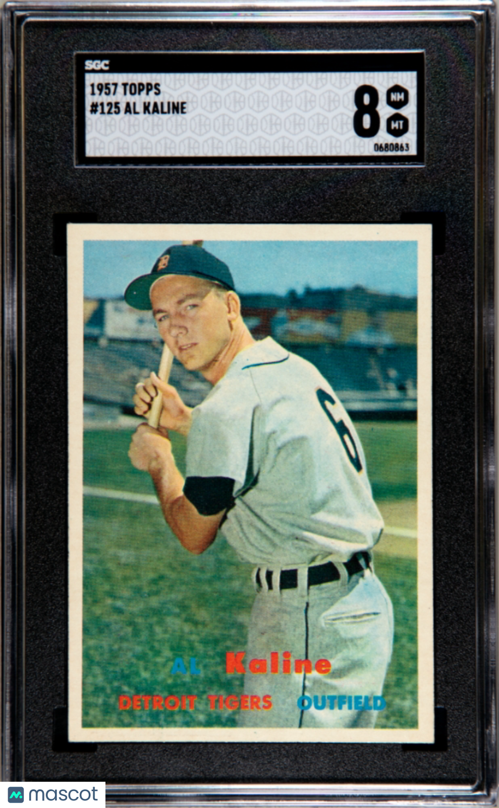 1957 Topps #125 Al Kaline Tigers SGC 8 Well Centered