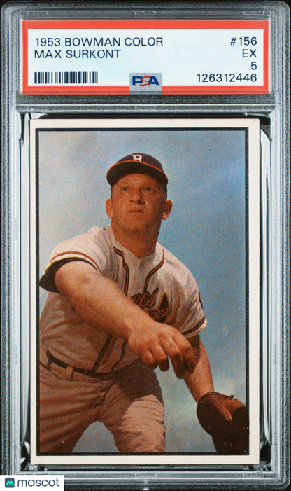 1953 Bowman Color #156 Max Surkont Braves PSA 5