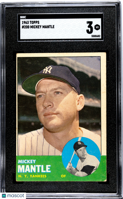 1963 Topps #200 Mickey Mantle Yankees SGC 3