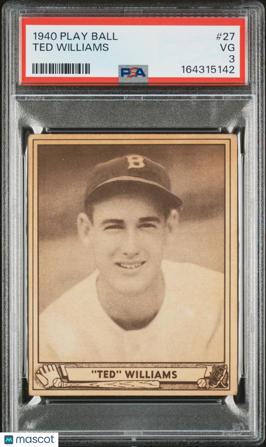 1940 Play Ball #27 Ted Williams Red Sox PSA 3
