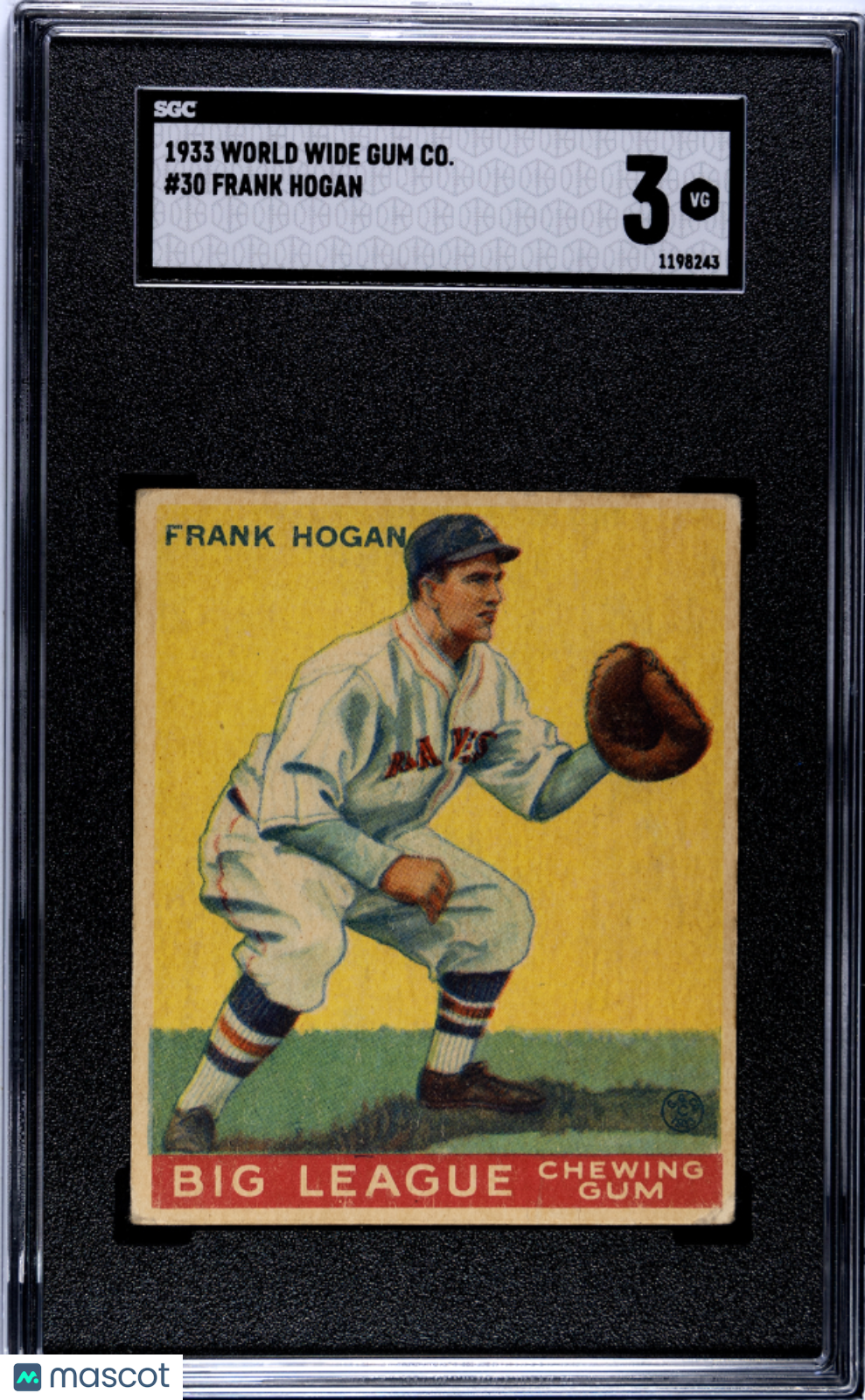 1933 Goudey World Wide Gum Co. #30 Frank Hogan Braves SGC 3