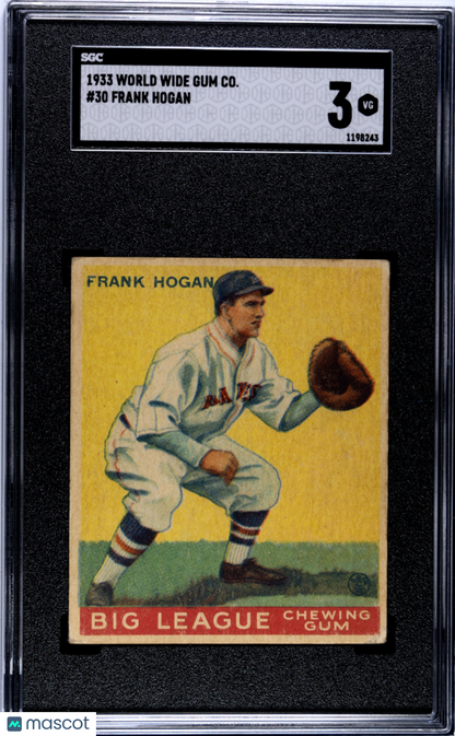 1933 Goudey World Wide Gum Co. #30 Frank Hogan Braves SGC 3