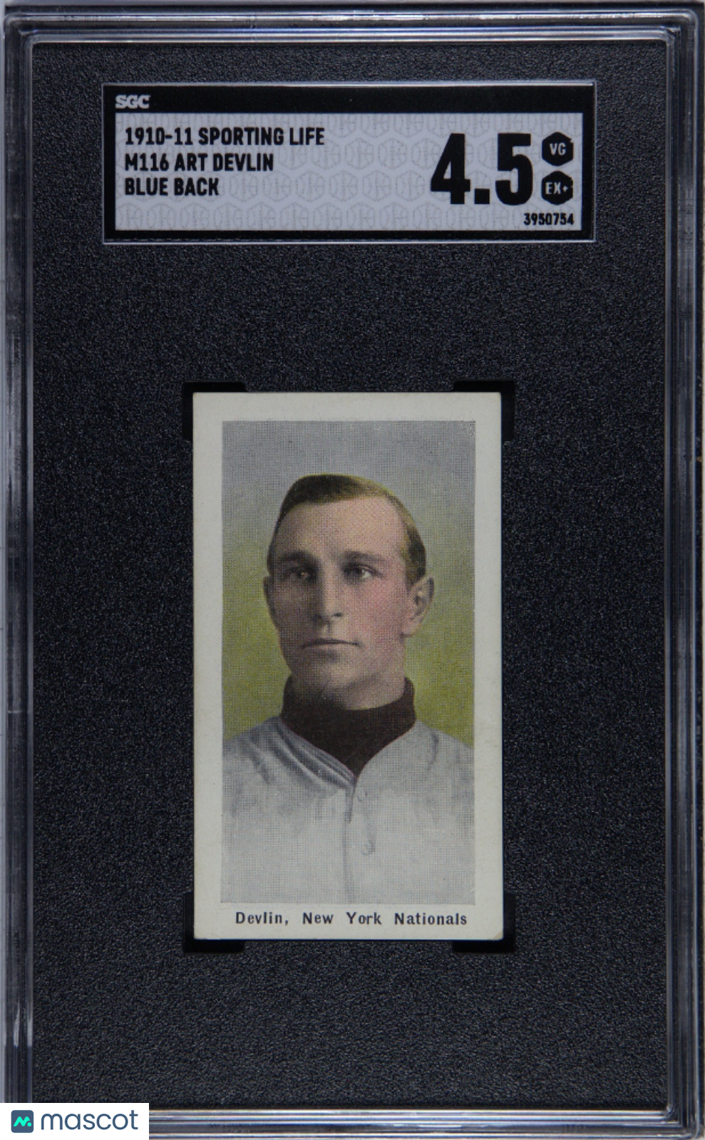 1910 M116 Sporting Life Art Devlin Blue Back New York SGC 4.5