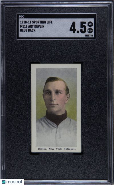 1910 M116 Sporting Life Art Devlin Blue Back New York SGC 4.5