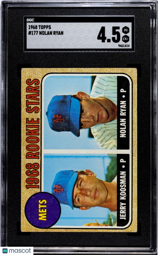 1968 Topps #177 Nolan Ryan Rookie HOF Mets SGC 4.5