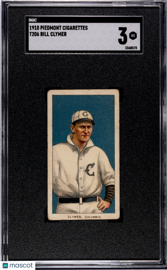 T206 Bill Clymer Columbus Piedmont Back SGC 3