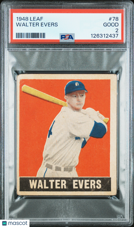 1948 Leaf #78 Walter Evers Short Print Tigers PSA 2