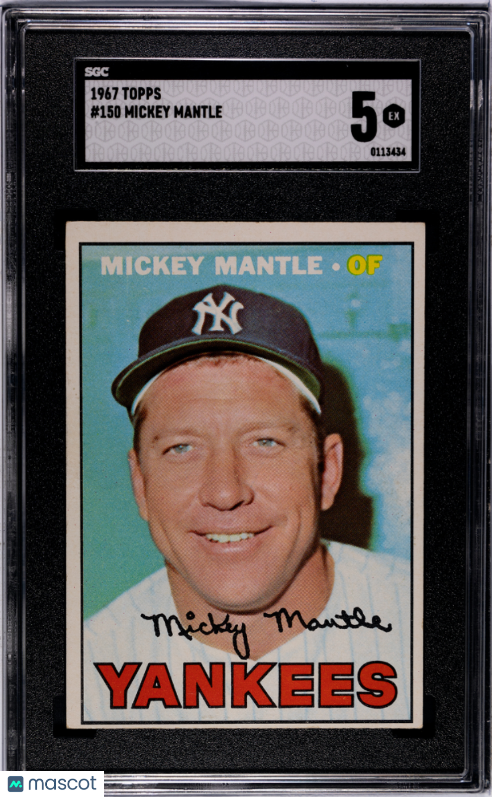 1967 Topps #150 Mickey Mantle Yankees SGC 5