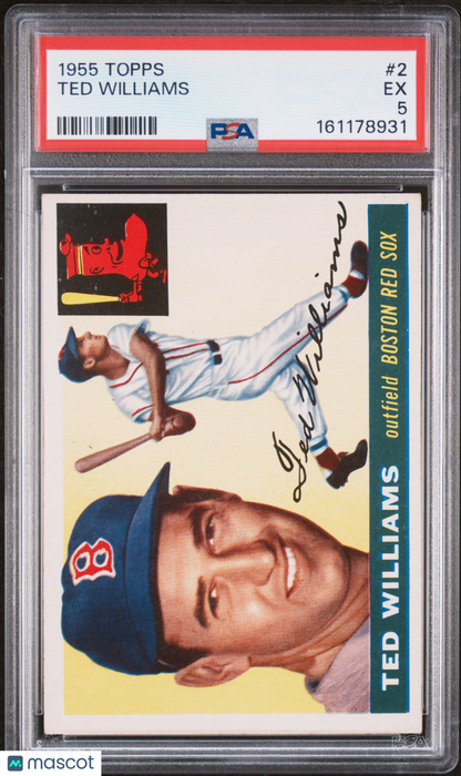 1955 Topps #2 Ted Williams Red Sox PSA 5