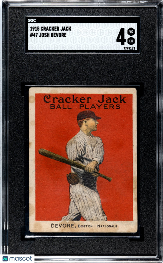 1915 Cracker Jack #47 Josh Devore Braves SGC 4