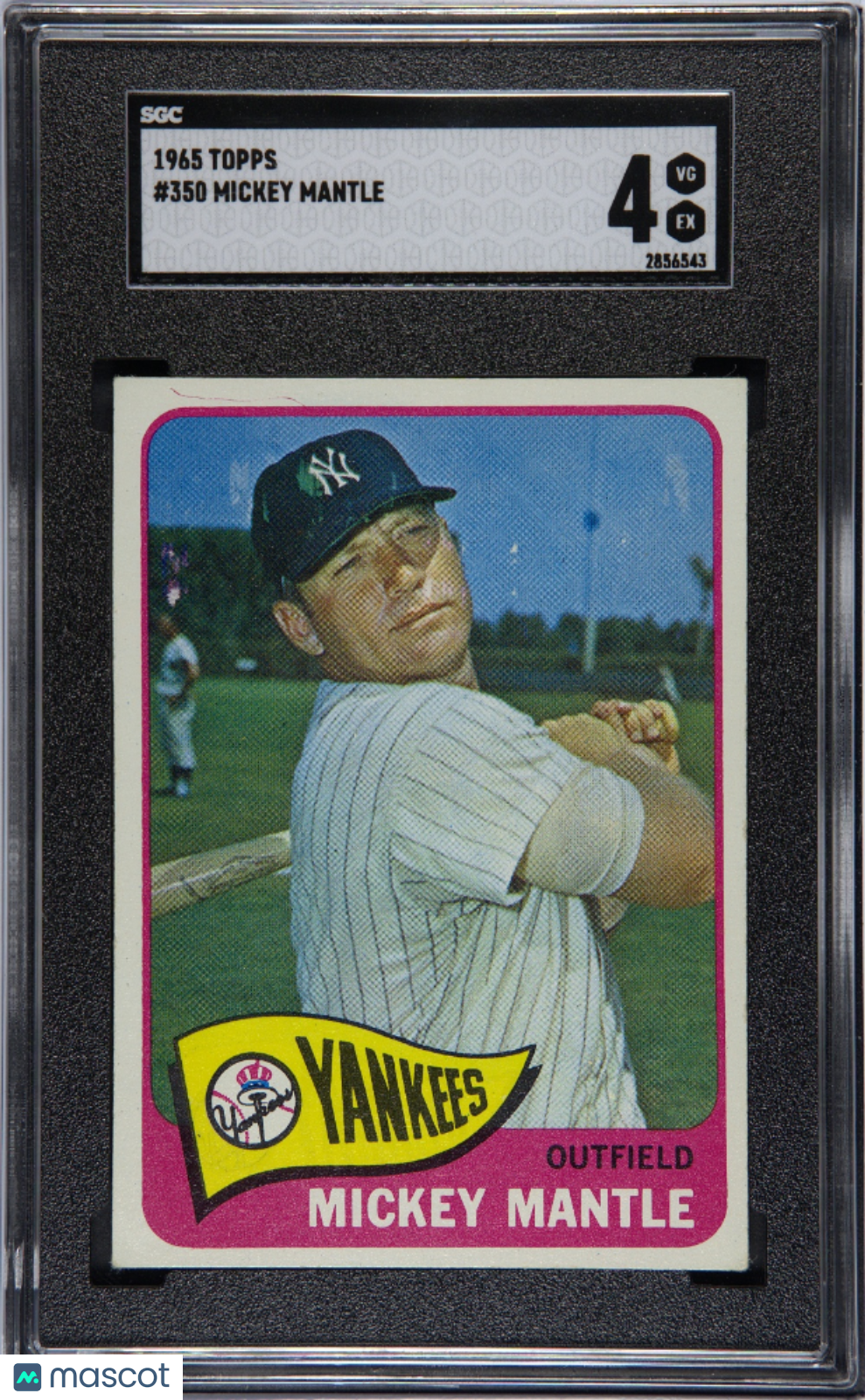 1965 Topps #350 Mickey Mantle Yankees SGC 4