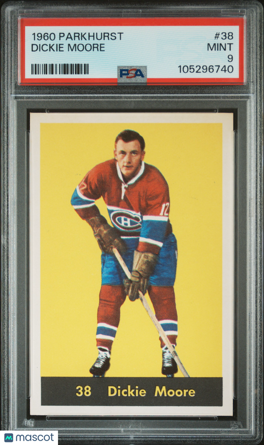1960 Parkhurst #38 Dickie Moore Canadiens PSA 9 pop 14 (Only 1 Higher)