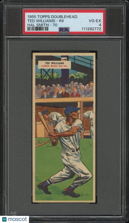 1955 Topps Doubleheader Ted Williams 69 Hal Smith 70 PSA 4