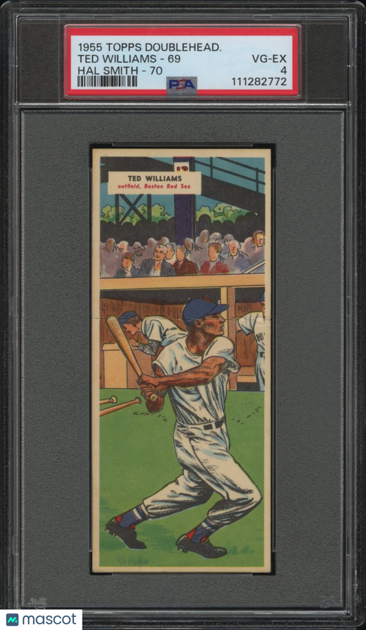 1955 Topps Doubleheader Ted Williams 69 Hal Smith 70 PSA 4