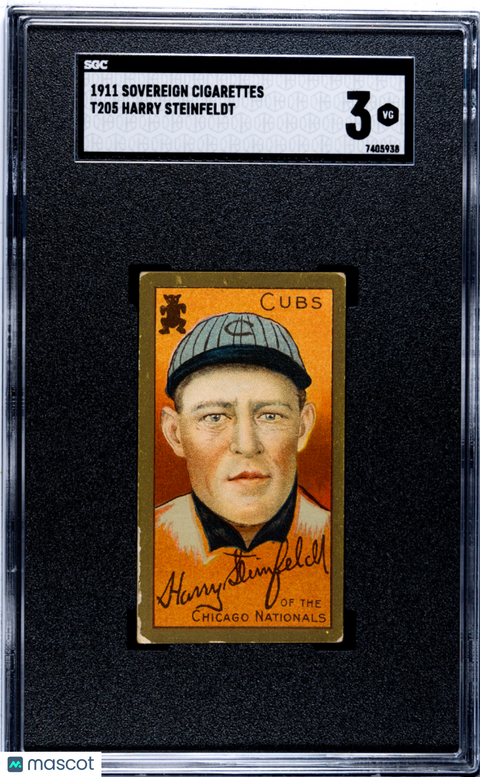 T205 Harry Steinfeldt Cubs Sovereign Back SGC 3