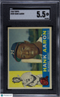 1960 Topps #300 Hank Aaron Braves SGC 5.5