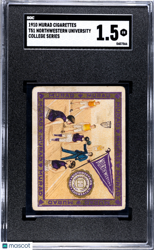 1910 Murad Cigarettes T51 College Series Northwestern Basketball SGC 1.5