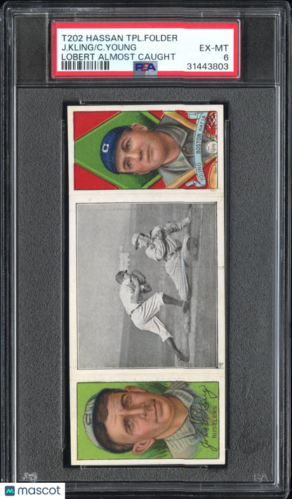 T202 Triple Folder w/ Cy Young PSA 6 Well Centered