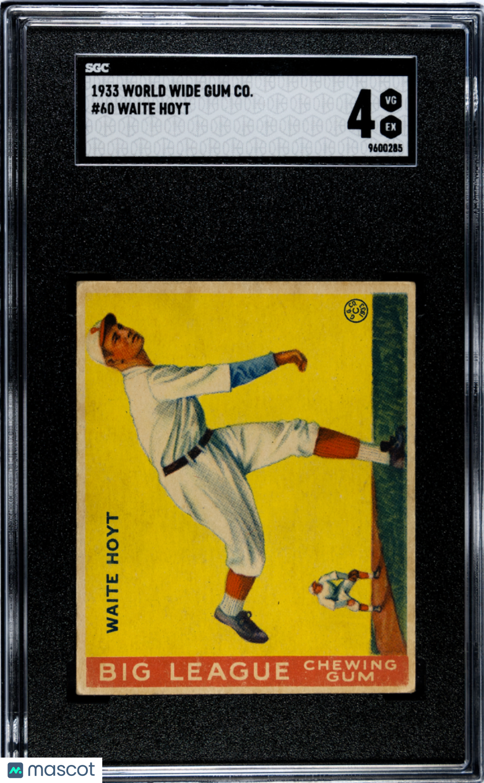 1933 Goudey World Wide Gum #60 Waite Hoyt Pirates SGC 4