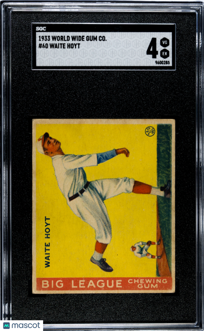 1933 Goudey World Wide Gum #60 Waite Hoyt Pirates SGC 4