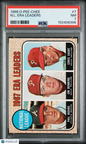 1968 OPC O-Pee-Chee #7 N. L. Era Leaders w/ Phil Niekro + Jim Bunning PSA 7