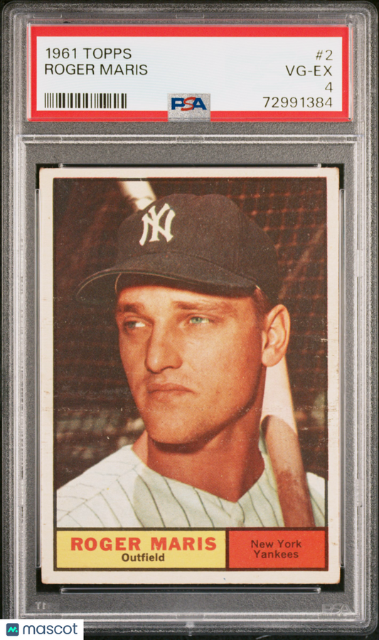 1961 Topps #2 Roger Maris Yankees PSA 4 Well Centered