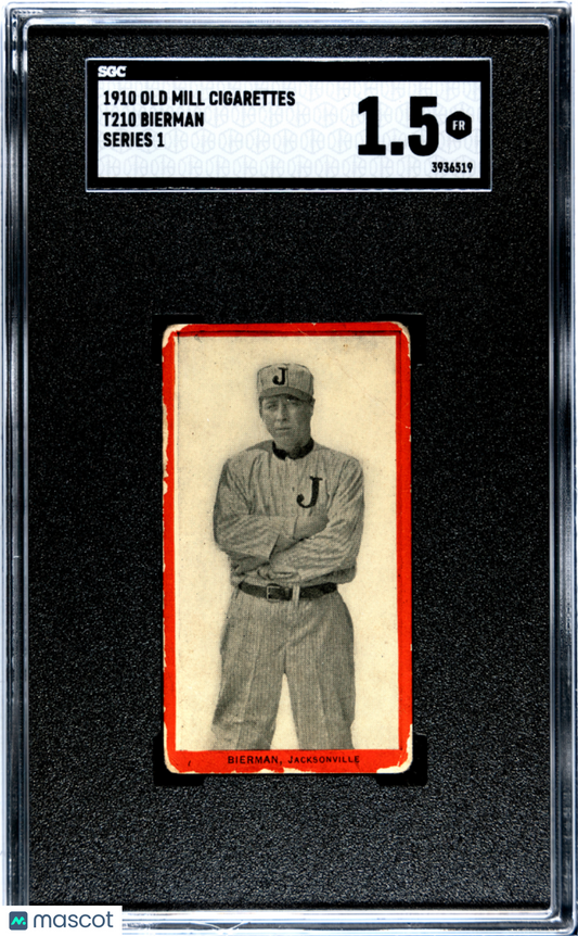 1910 T210 Old Mill Cigarettes Series 1 Bierman Jacksonville SGC 1.5