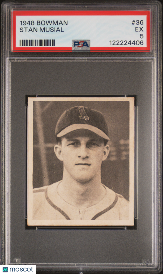 1948 Bowman #36 Stan Musial Rookie HOF Cardinals PSA 5 Well Centered