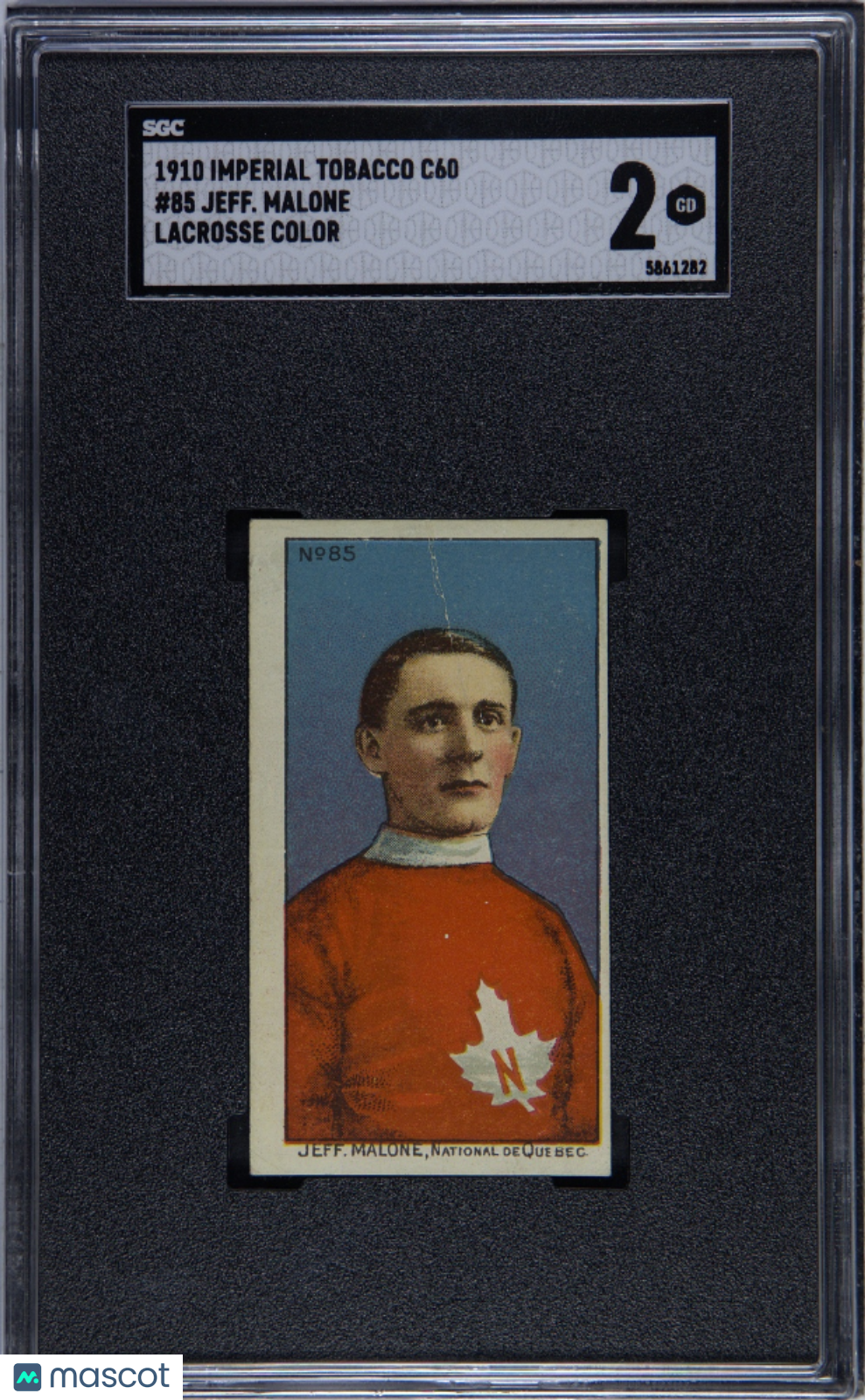 1910 C60 Imperial Tobacco Lacrosse Color #85 Jeff Malone SGC 2