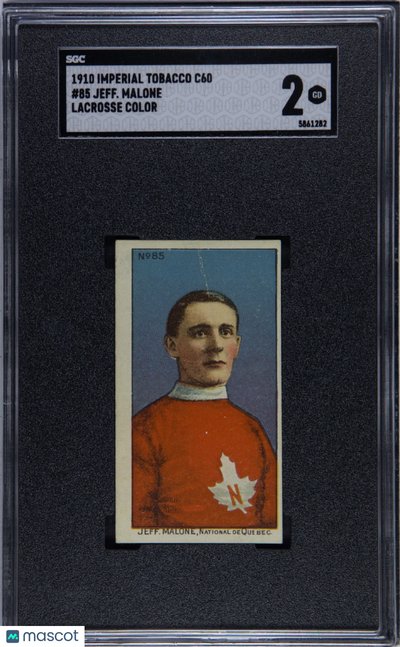 1910 C60 Imperial Tobacco Lacrosse Color #85 Jeff Malone SGC 2